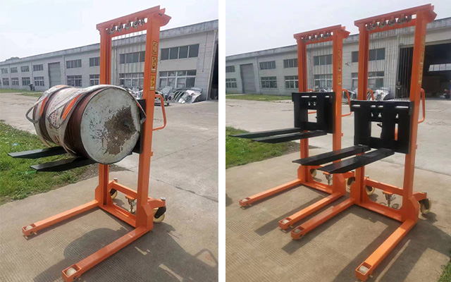 Hand winch stacker with stainless steel rollers
