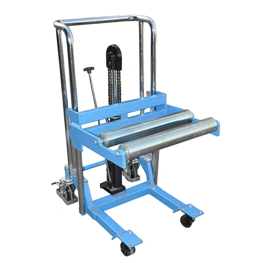 PFG4085(W)X PFG4120(W)X PFG4150(W)X Roll & Reel Hydraulic Stacker with Twin Galvanized Steel Rollers