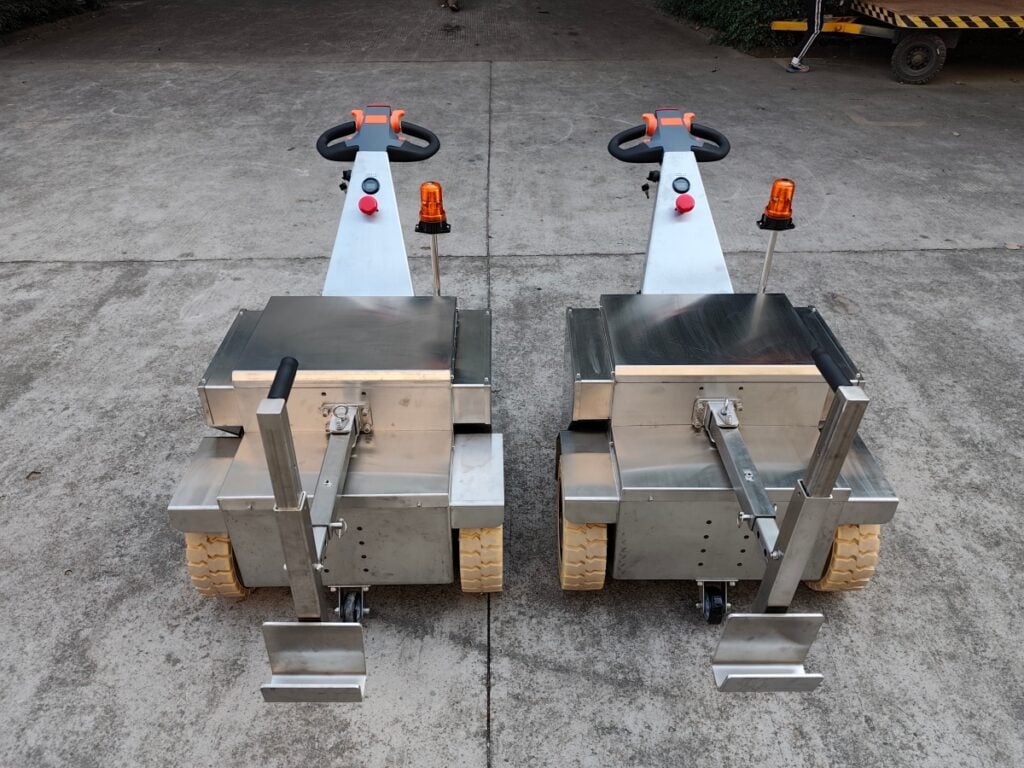 Defeating the Washdown: How a Custom Stainless Steel Electric Tugger Revolutionized Cleanroom Logistics